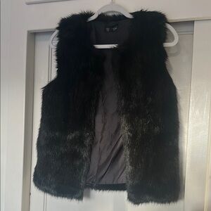 Topshop Black Faux Fur Gilet